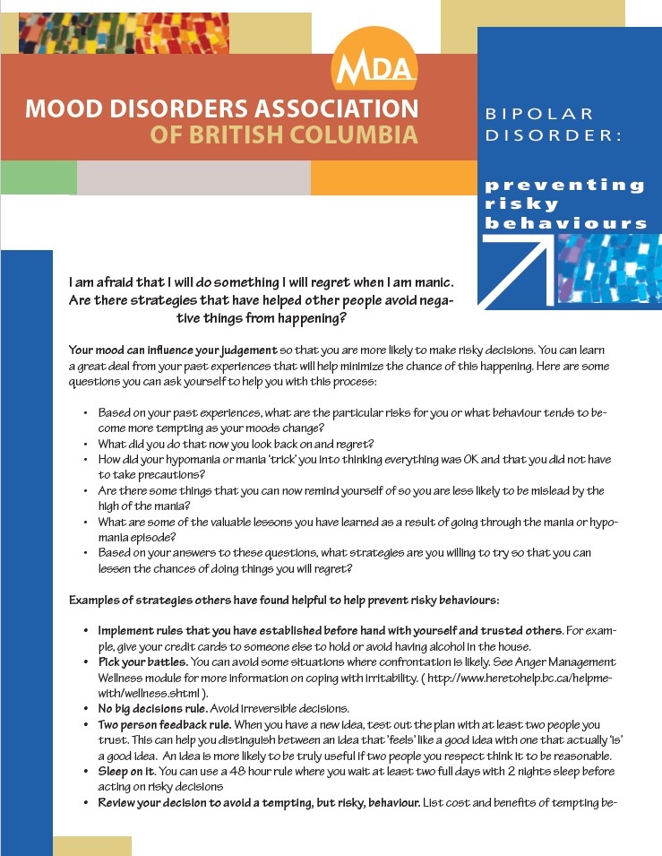 Bipolar Disorder: Preventing Risky Behaviours