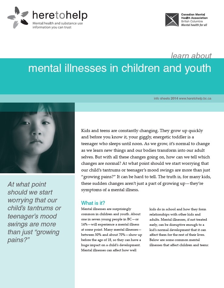 Mental Illnesses in Children and Youth