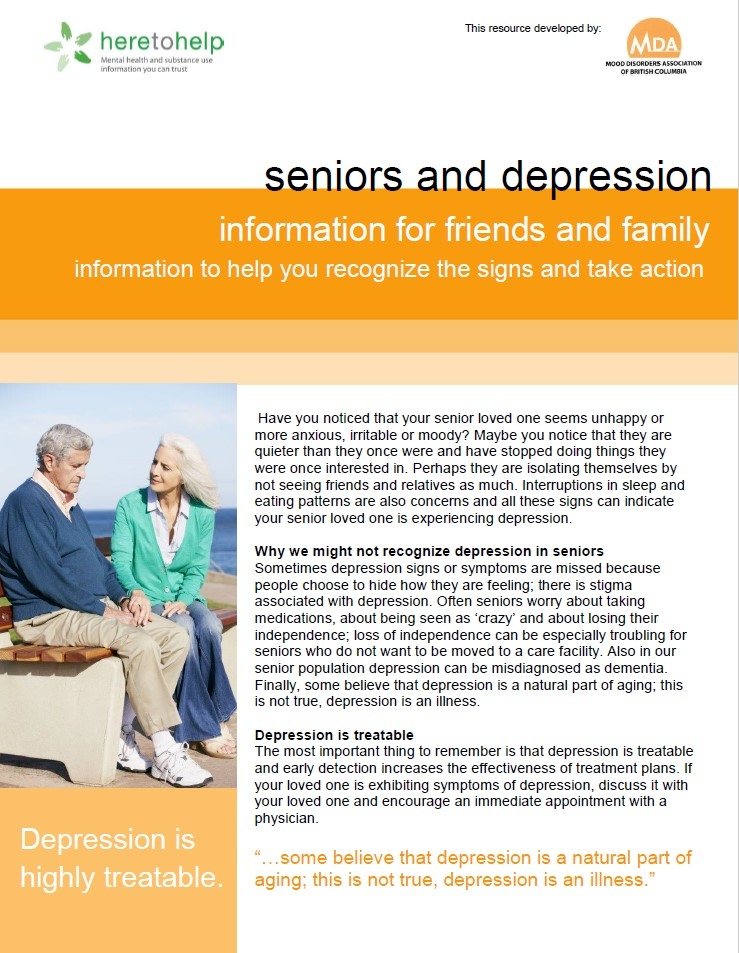 Seniors and Depression: info for friends & family