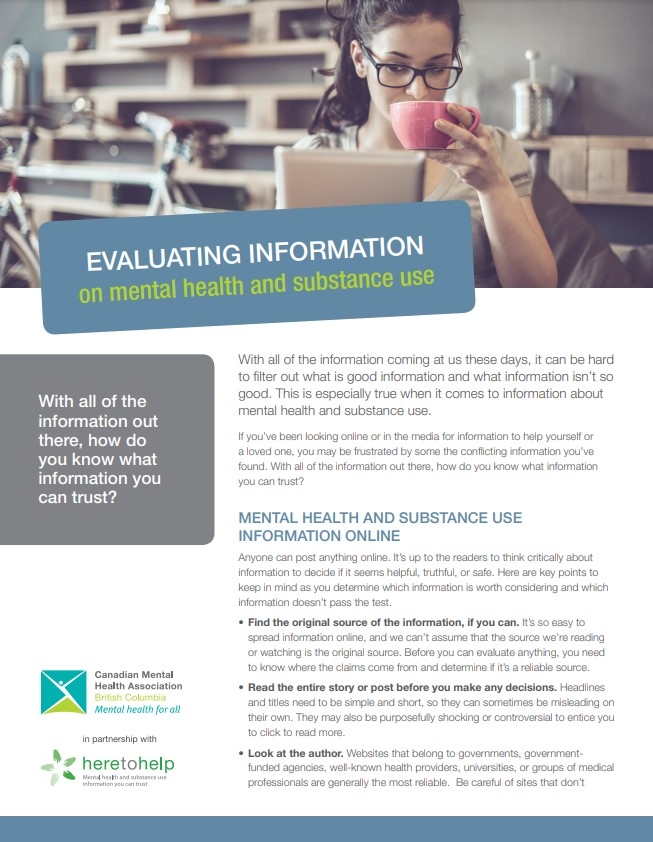 Evaluating Information on MH and Substance Use