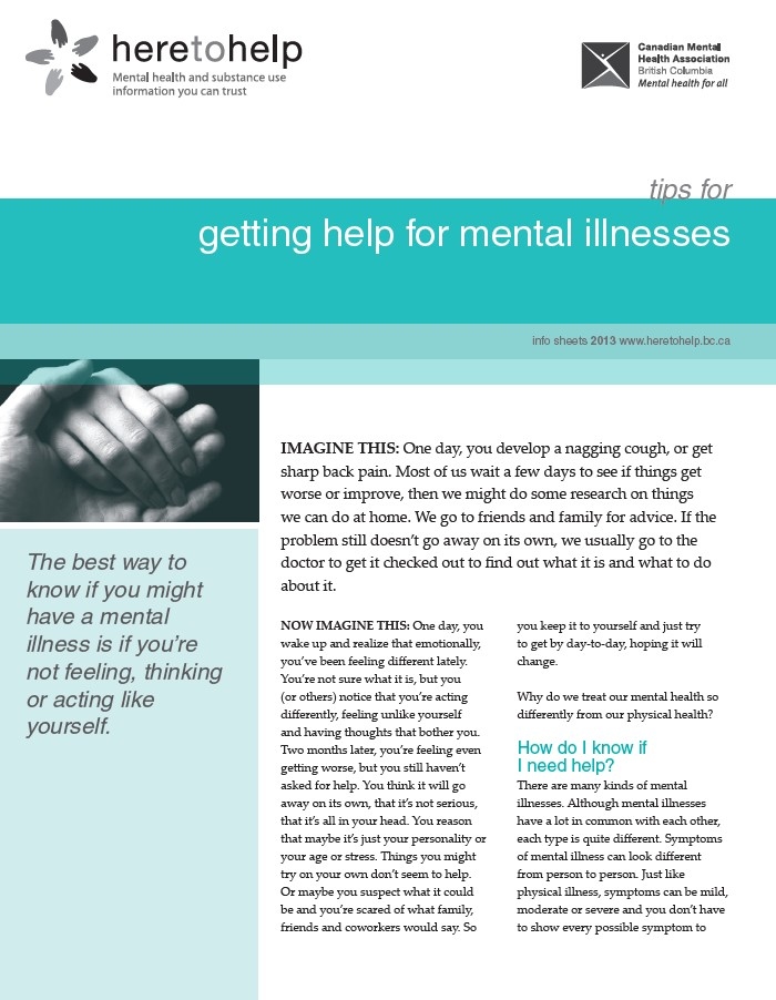 Getting Help for Mental Illnesses